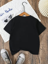 Short Sleeve, Casual Heart Print Cotton T-Shirt